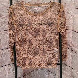 SHEER ANIMAL PRINT TOP NWT